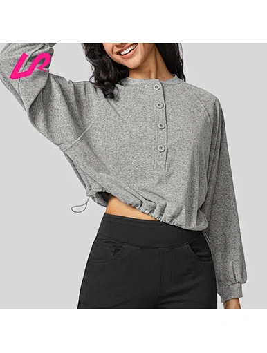 Upgrade your style with our button front sweatshirt. Made from soft, comfortable materials, it's perfect for year-round wear. Shop now!